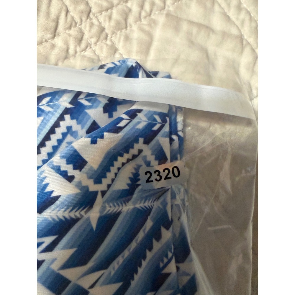 Panhandle Performance Mens XXL Blue White Aztec Southwestern Snap Polo Shirt - Picture 13 of 13
